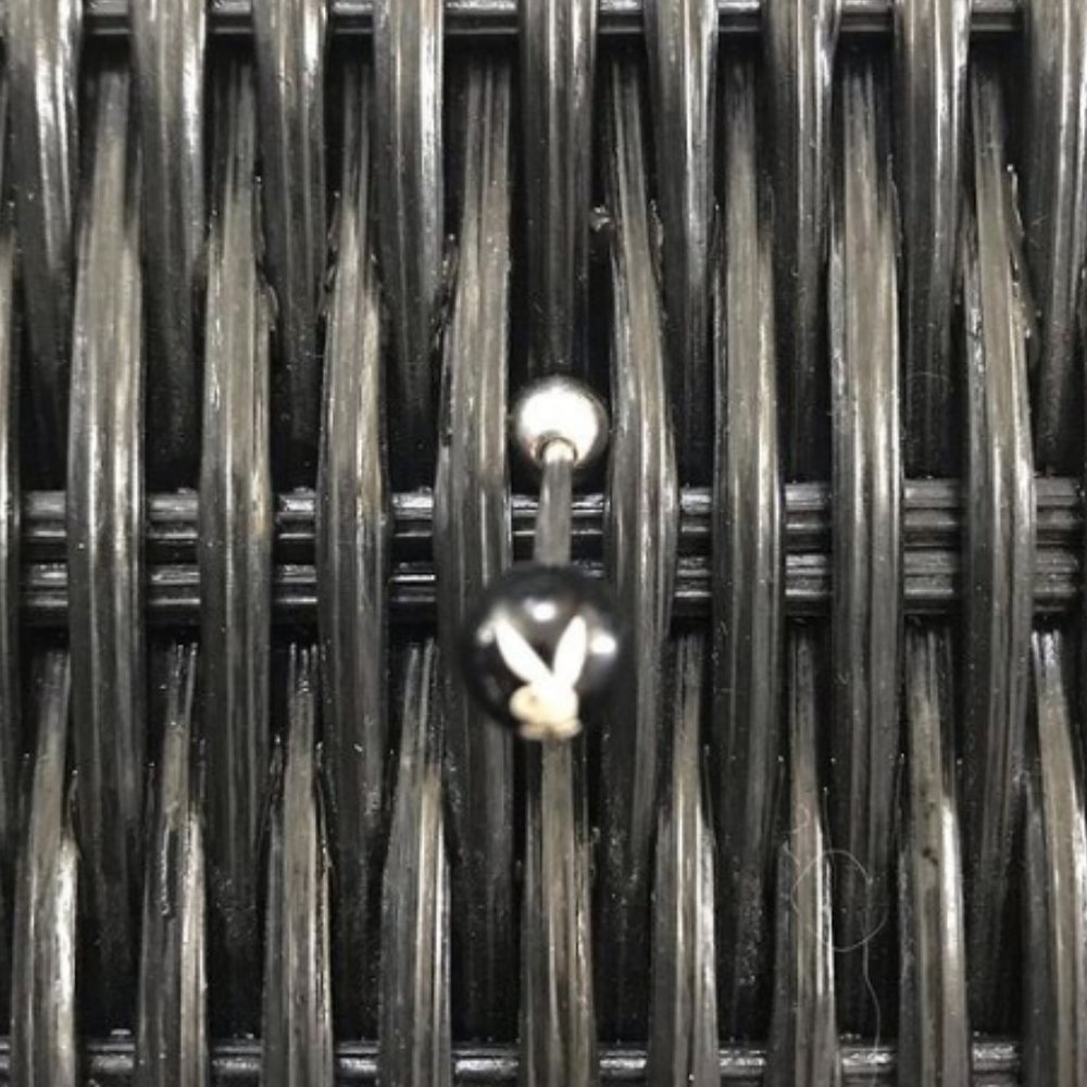 playboy jewelry silver & black logo tongue ring